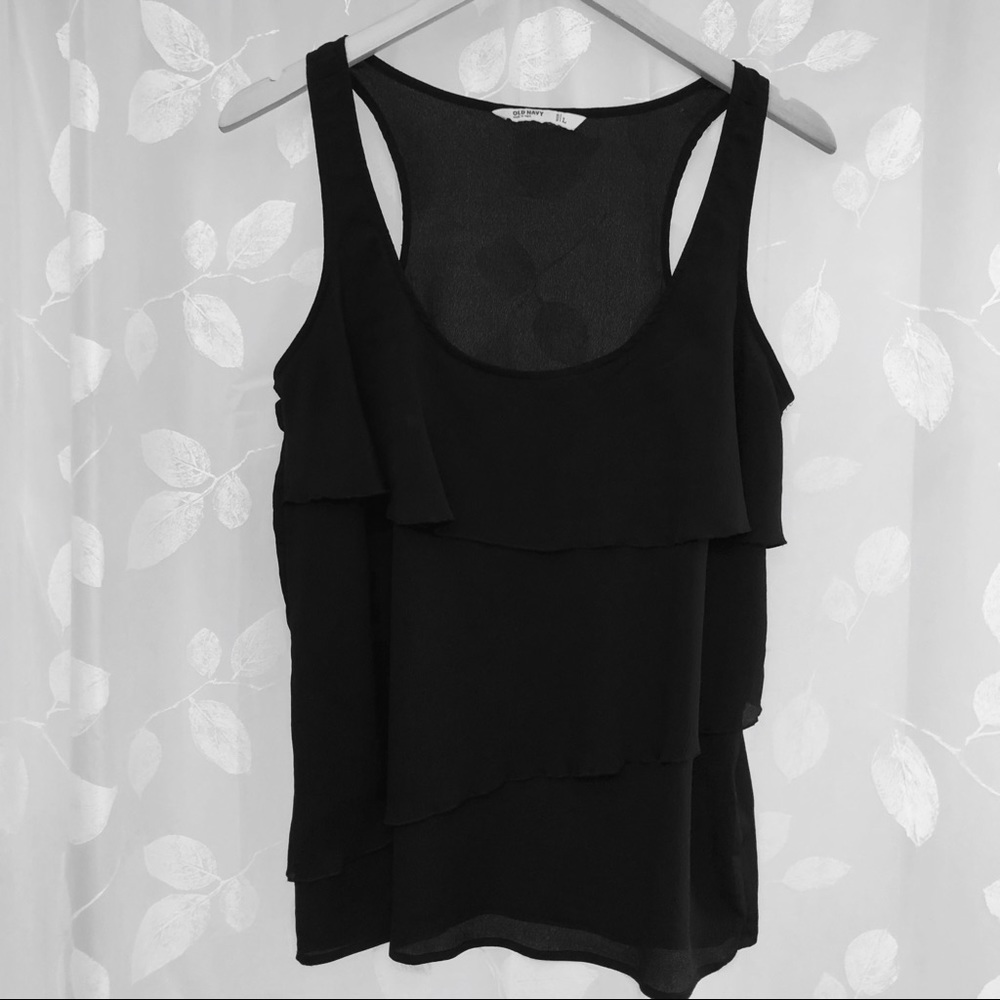 Black Ruffle Tank - Picture 2 of 3
